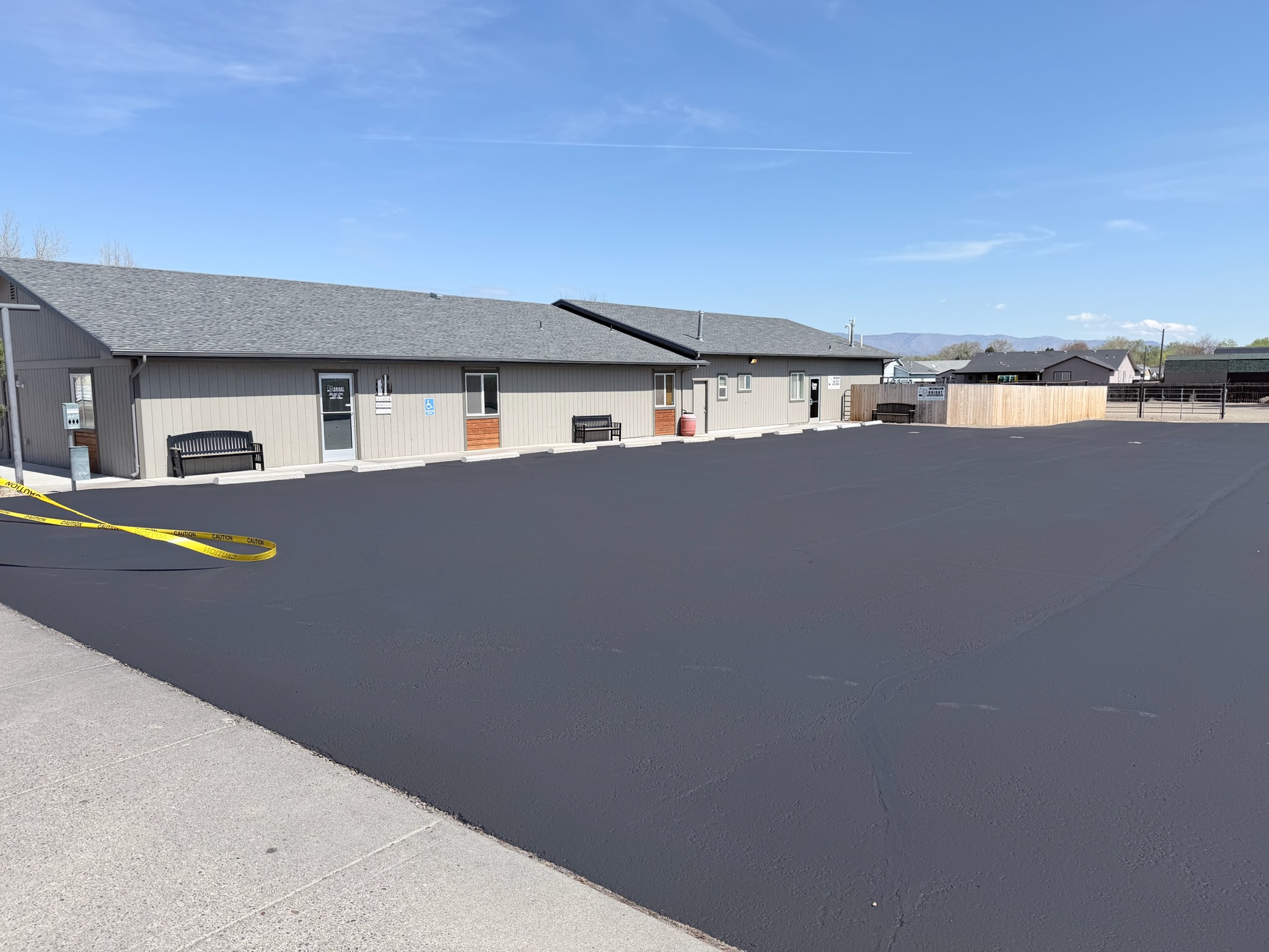 Sealed warehouse parking lot